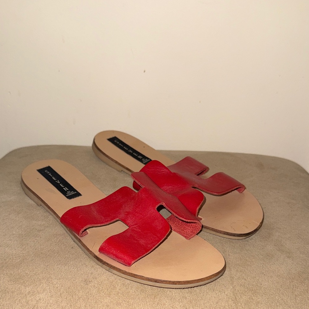 Steve Madden Red Leather Sandals